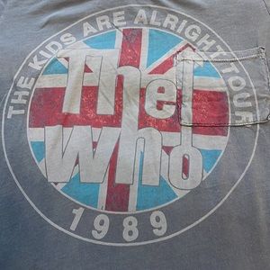 The Who the kids are all right band tour concert T-shirt 1989 gray XS